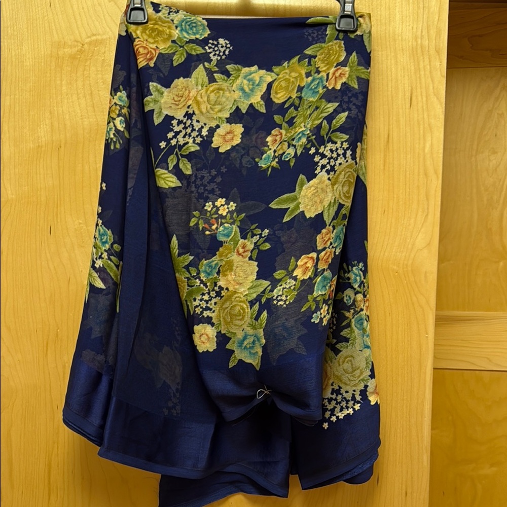 Floral Navy Indian Saree with blouse xl